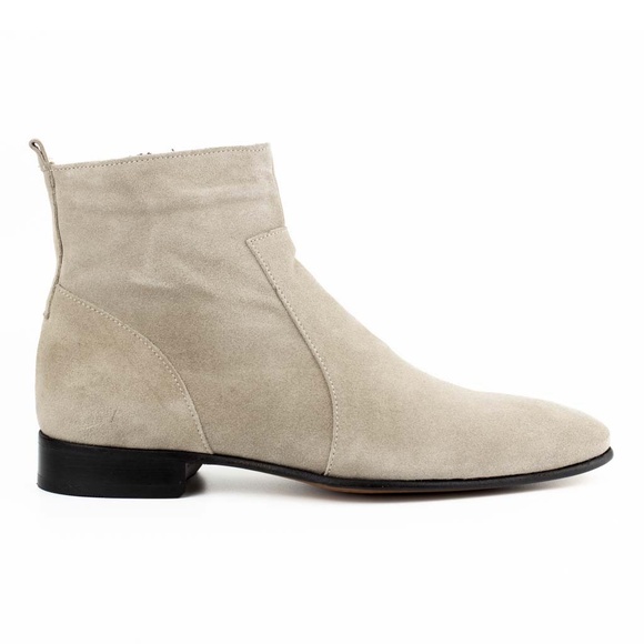 Raphael Beige Men\'s Chelsea Genuine Suede Leather Boots - Leather Sole main image 4